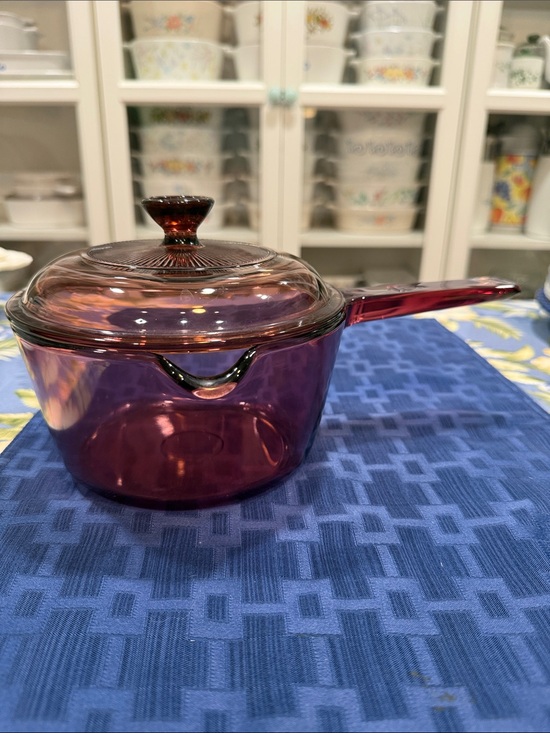 Pyrex Other - Pyrex Cranberry Glass Vision Saucepan 1 Liter with Lid